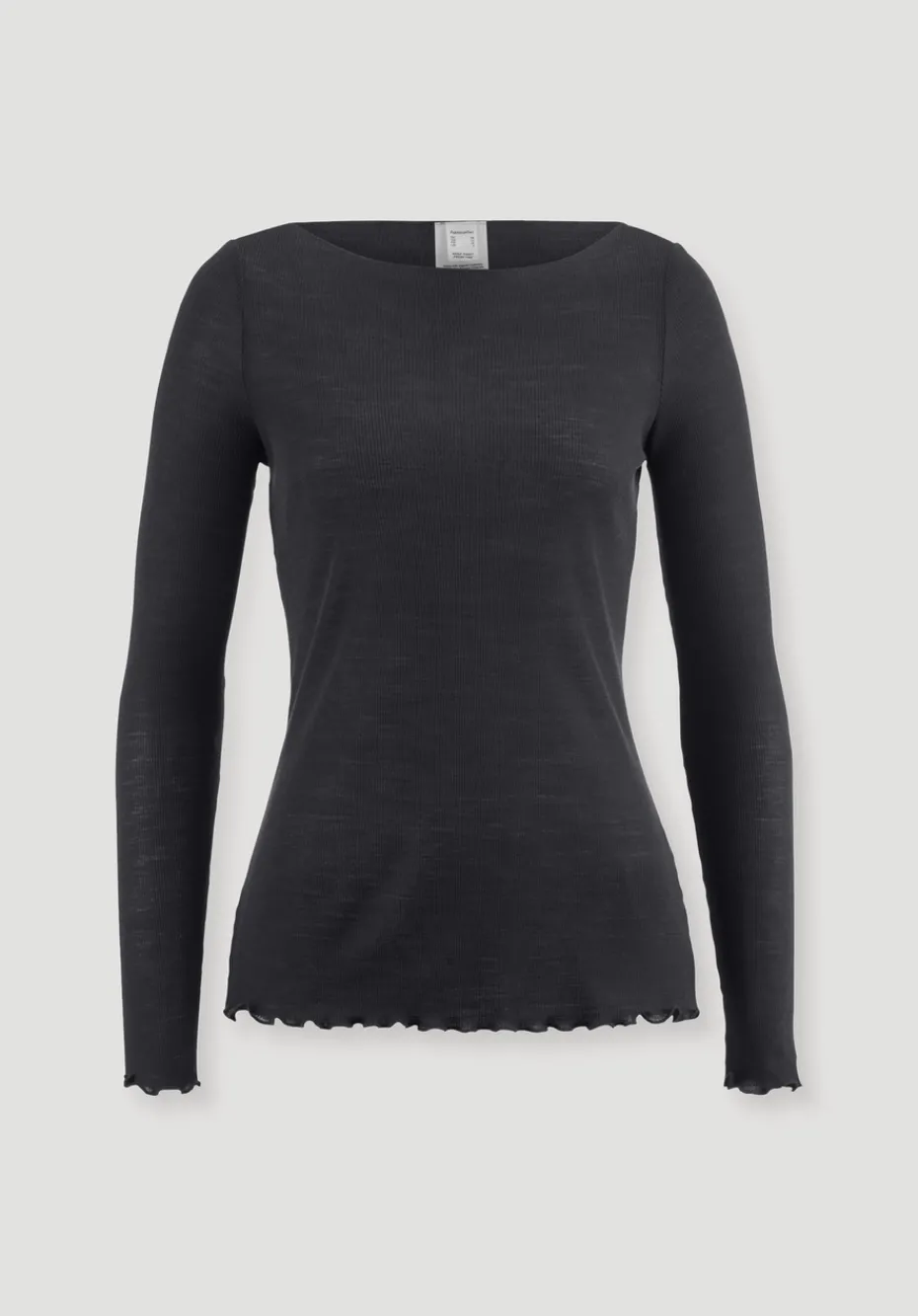 hessnatur Longsleeve WARM TOUCH aus Bio-Merinowolle und TENCEL™ Lyocell von schwarz Best