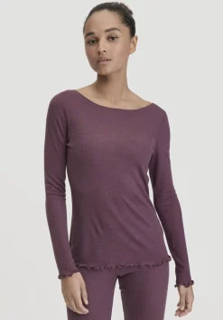hessnatur Longsleeve WARM TOUCH aus Bio-Merinowolle und TENCEL™ Lyocell von brombeere Clearance