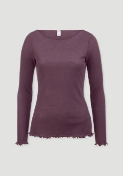 hessnatur Longsleeve WARM TOUCH aus Bio-Merinowolle und TENCEL™ Lyocell von brombeere Clearance