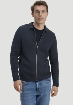 hessnatur Milano Strick Jacke Regular aus Bio-Baumwolle mit Bio-Merinowolle von marine Hot