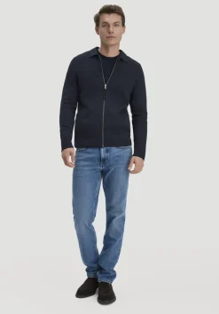 hessnatur Milano Strick Jacke Regular aus Bio-Baumwolle mit Bio-Merinowolle von marine Hot
