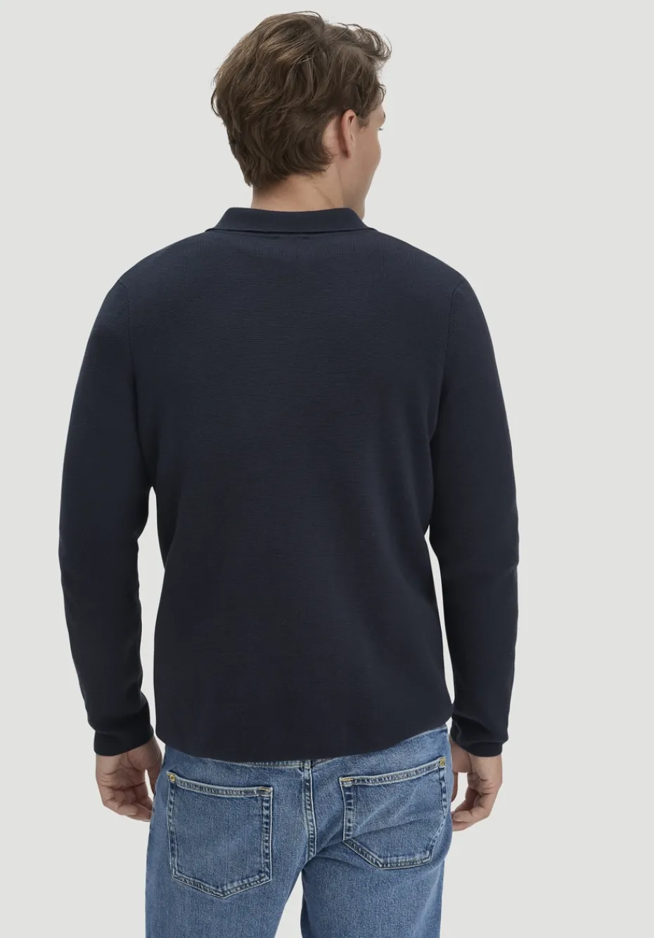 hessnatur Milano Strick Jacke Regular aus Bio-Baumwolle mit Bio-Merinowolle von marine Hot
