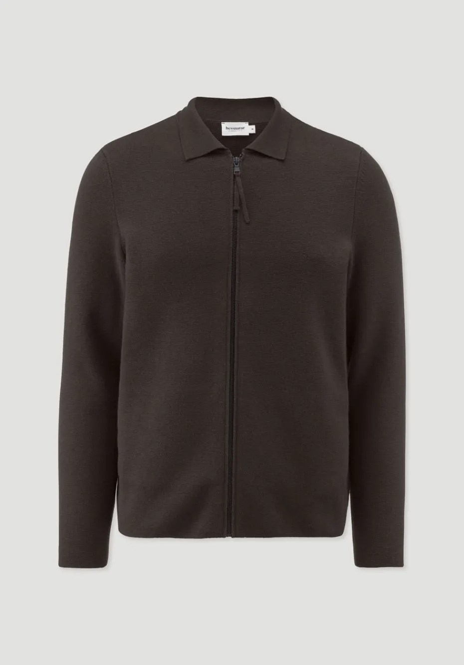 hessnatur Milano Strick Jacke Regular aus Bio-Baumwolle mit Bio-Merinowolle von kakao braun Outlet