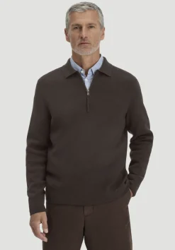 hessnatur Milano Strick Polo Regular aus Bio-Baumwolle und Bio-Schurwolle von kakao braun Sale