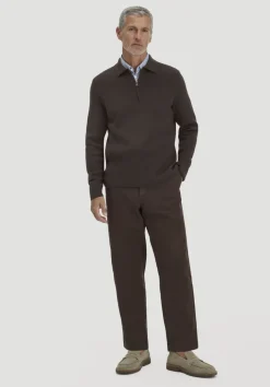 hessnatur Milano Strick Polo Regular aus Bio-Baumwolle und Bio-Schurwolle von kakao braun Sale