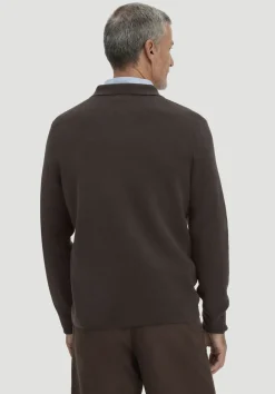 hessnatur Milano Strick Polo Regular aus Bio-Baumwolle und Bio-Schurwolle von kakao braun Sale