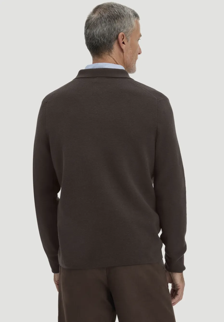 hessnatur Milano Strick Polo Regular aus Bio-Baumwolle und Bio-Schurwolle von kakao braun Sale