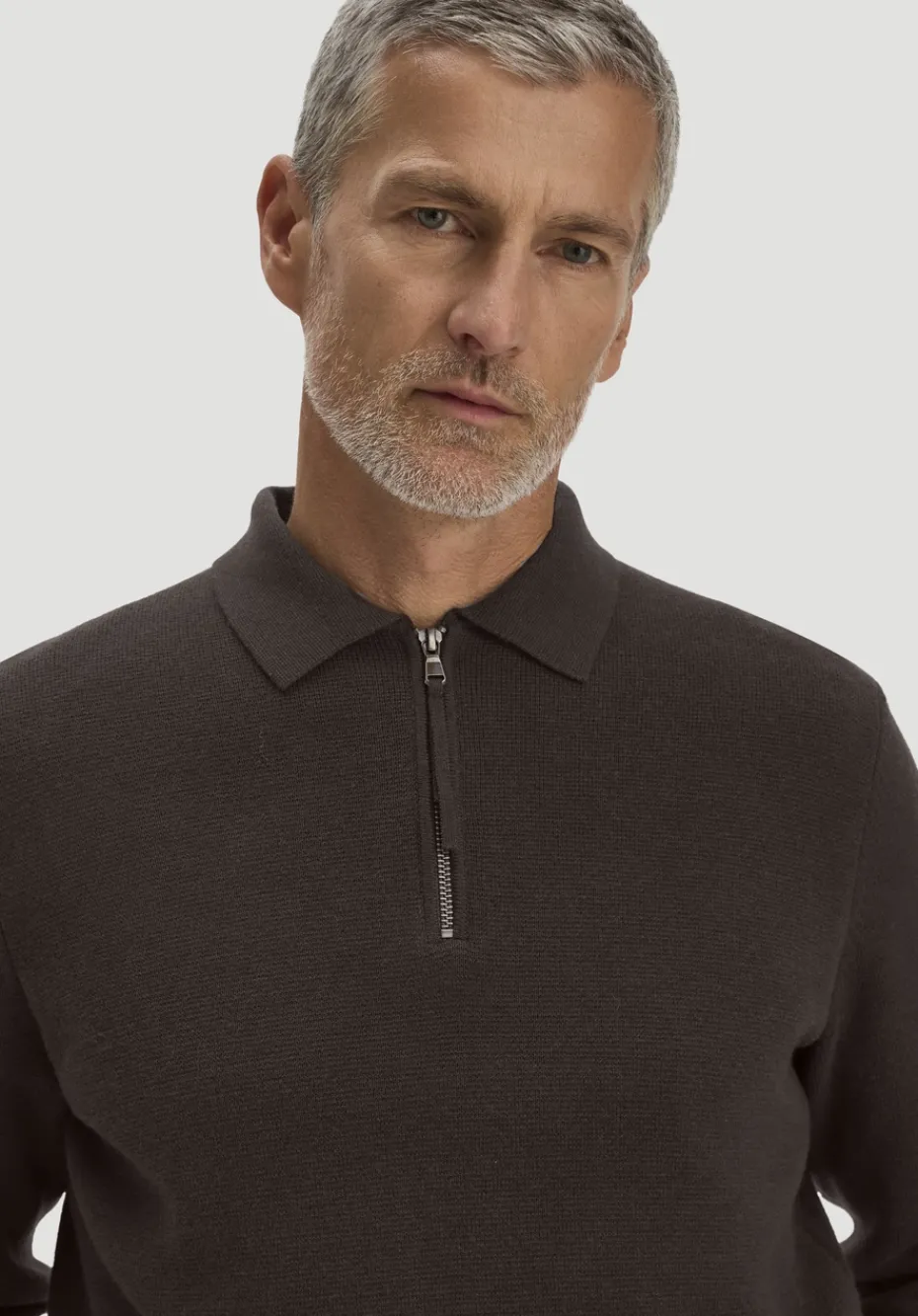 hessnatur Milano Strick Polo Regular aus Bio-Baumwolle und Bio-Schurwolle von kakao braun Sale