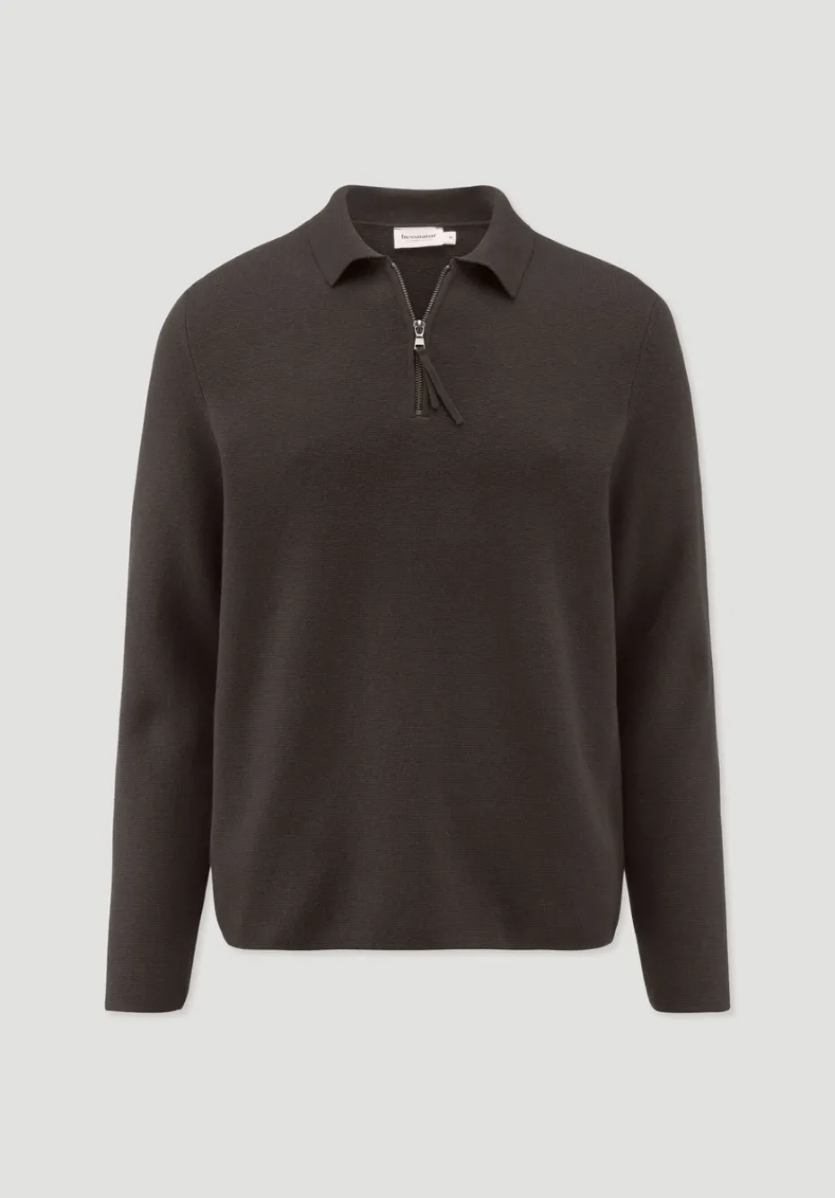 hessnatur Milano Strick Polo Regular aus Bio-Baumwolle und Bio-Schurwolle von kakao braun Sale