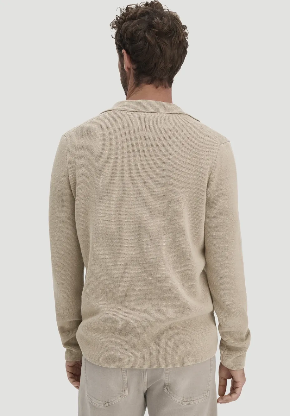 hessnatur Milano Strick Polo Regular aus Leinen mit Bio-Baumwolle und LENZING™ ECOVERO™ Viskose von taupe Clearance