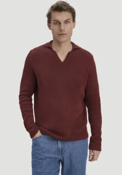 hessnatur Milano Strick Polo Regular aus Leinen mit Bio-Baumwolle und LENZING™ ECOVERO™ Viskose von mahagoni Sale