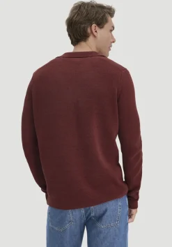hessnatur Milano Strick Polo Regular aus Leinen mit Bio-Baumwolle und LENZING™ ECOVERO™ Viskose von mahagoni Sale