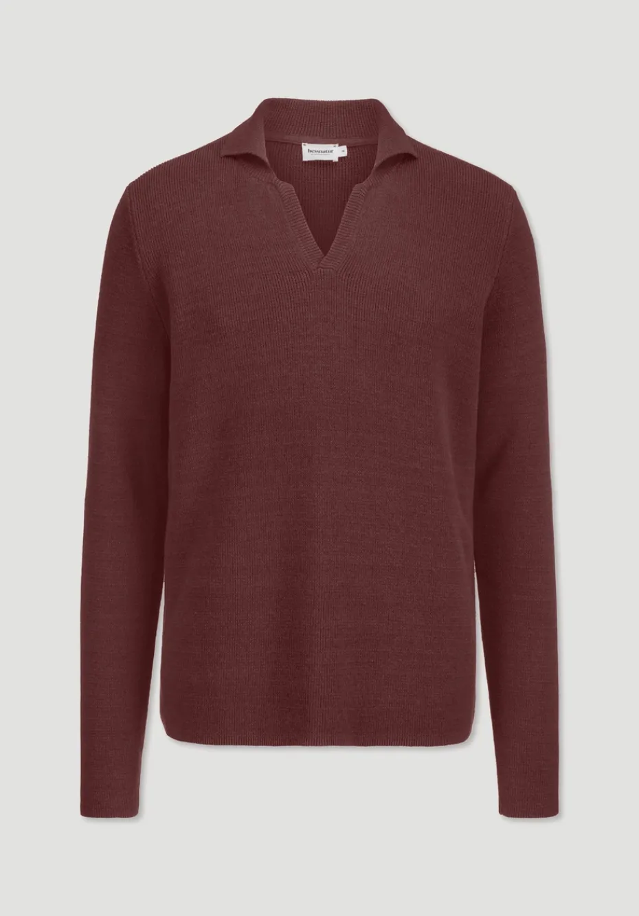 hessnatur Milano Strick Polo Regular aus Leinen mit Bio-Baumwolle und LENZING™ ECOVERO™ Viskose von mahagoni Sale