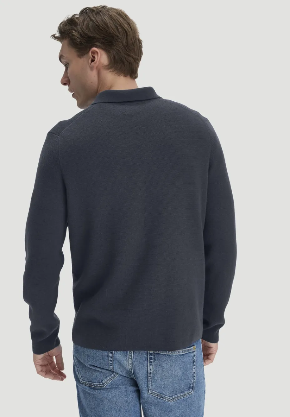 hessnatur Milano Strick Polo Regular aus Bio-Baumwolle und Bio-Schurwolle von marine Sale