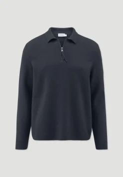 hessnatur Milano Strick Polo Regular aus Bio-Baumwolle und Bio-Schurwolle von marine Sale