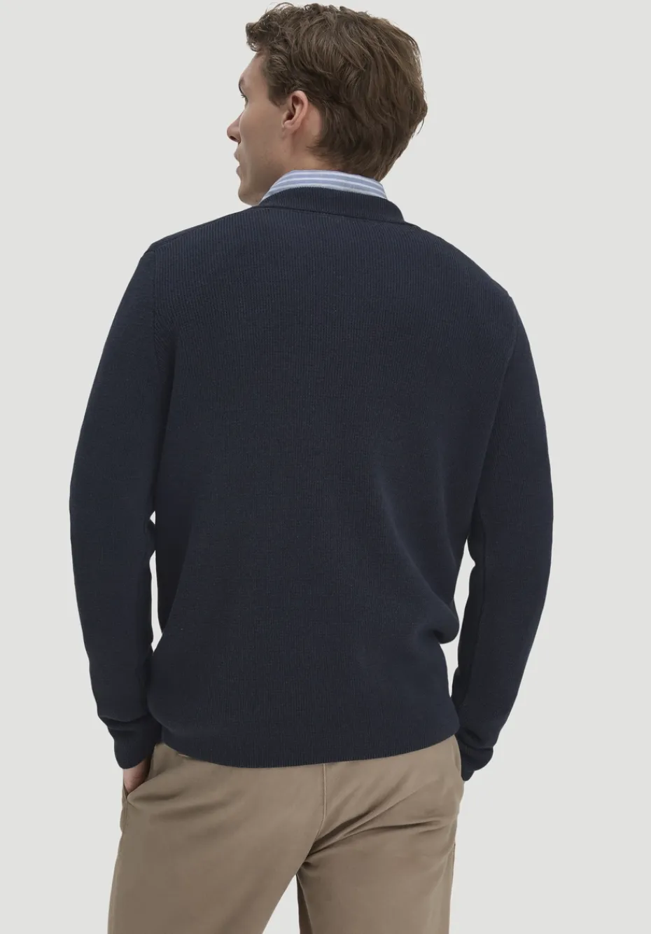 hessnatur Milano Strick Polo Regular aus Leinen mit Bio-Baumwolle und LENZING™ ECOVERO™ Viskose von marine New