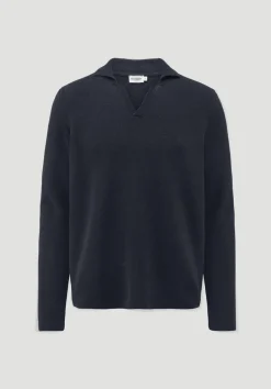 hessnatur Milano Strick Polo Regular aus Leinen mit Bio-Baumwolle und LENZING™ ECOVERO™ Viskose von marine New