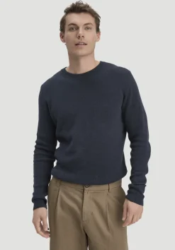 hessnatur Milano Strick Pullover Regular aus Leinen mit Bio-Baumwolle und LENZING™ ECOVERO™ Viskose von marine Best