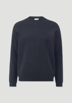 hessnatur Milano Strick Pullover Regular aus Bio-Merinowolle und Bio-Baumwolle von marine Online