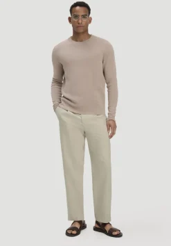 hessnatur Milano Strick Pullover Regular aus Leinen mit Bio-Baumwolle und LENZING™ ECOVERO™ Viskose von taupe Best