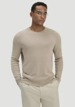 hessnatur Milano Strick Pullover Regular aus Leinen mit Bio-Baumwolle und LENZING™ ECOVERO™ Viskose von taupe Best