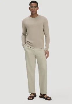 hessnatur Milano Strick Pullover Regular aus Leinen mit Bio-Baumwolle und LENZING™ ECOVERO™ Viskose von taupe Best