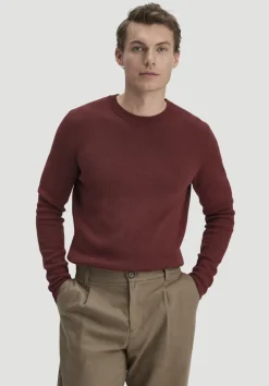 hessnatur Milano Strick Pullover Regular aus Leinen mit Bio-Baumwolle und LENZING™ ECOVERO™ Viskose von mahagoni Outlet