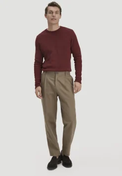hessnatur Milano Strick Pullover Regular aus Leinen mit Bio-Baumwolle und LENZING™ ECOVERO™ Viskose von mahagoni Outlet