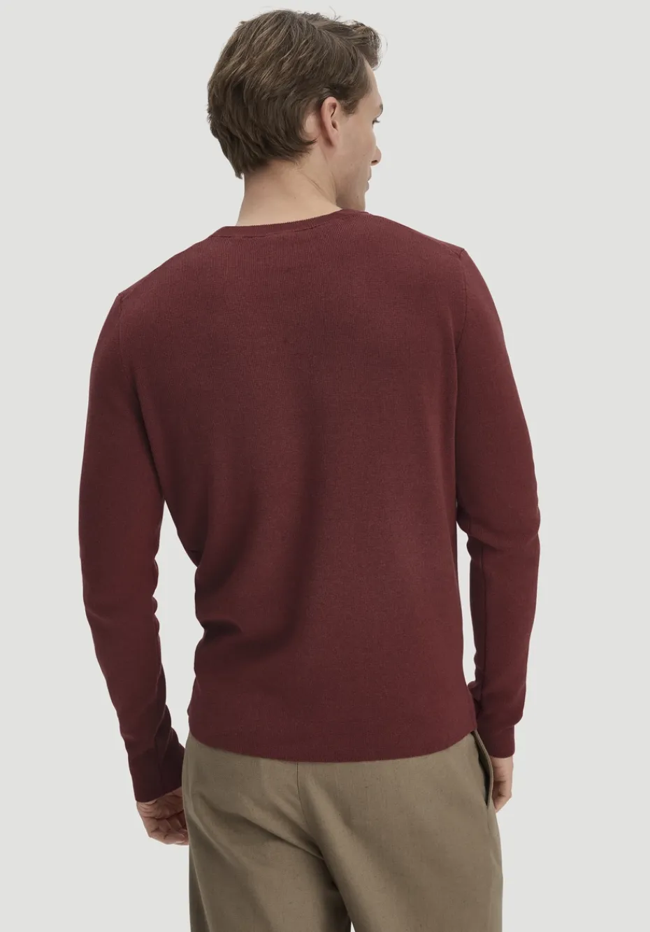 hessnatur Milano Strick Pullover Regular aus Leinen mit Bio-Baumwolle und LENZING™ ECOVERO™ Viskose von mahagoni Outlet