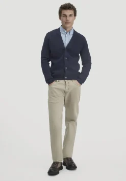 hessnatur Milano Strick-Cardigan Regular aus Bio-Merinowolle und Bio-Baumwolle von marine