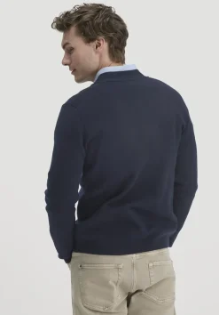 hessnatur Milano Strick-Cardigan Regular aus Bio-Merinowolle und Bio-Baumwolle von marine