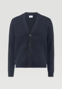hessnatur Milano Strick-Cardigan Regular aus Bio-Merinowolle und Bio-Baumwolle von marine