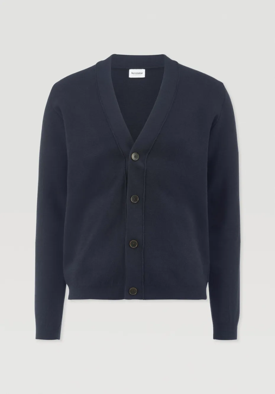 hessnatur Milano Strick-Cardigan Regular aus Bio-Merinowolle und Bio-Baumwolle von marine