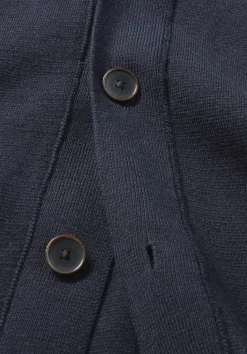 hessnatur Milano Strick-Cardigan Regular aus Bio-Merinowolle und Bio-Baumwolle von marine