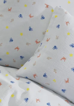 hessnatur Musselin Bettwäsche aus reiner Bio-Baumwolle von nordisch blau Outlet