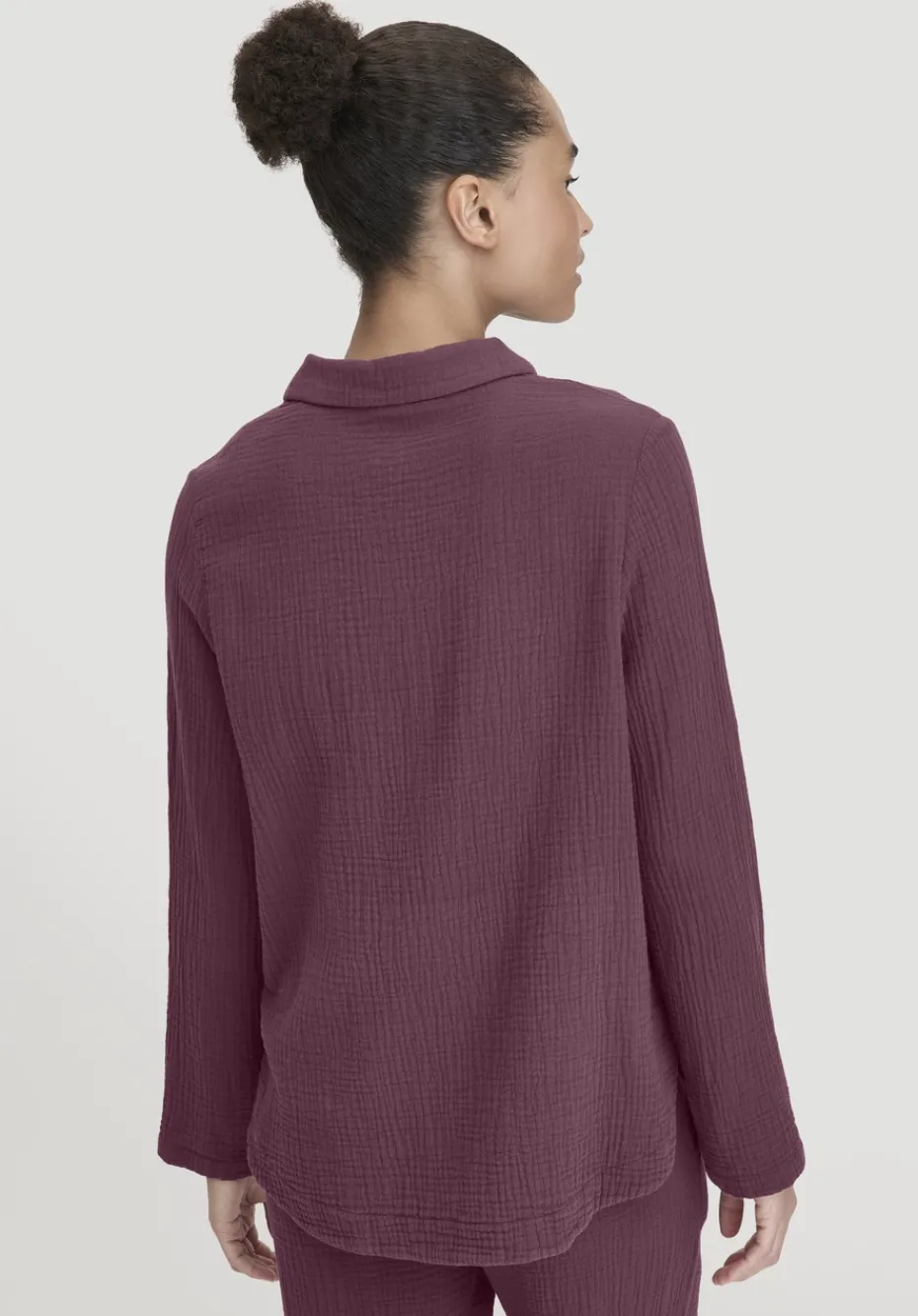 hessnatur Musselin Hemd Oversize PURE COMFORT aus reiner Bio-Baumwolle von brombeere Clearance