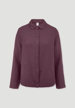 hessnatur Musselin Hemd Oversize PURE COMFORT aus reiner Bio-Baumwolle von brombeere Clearance