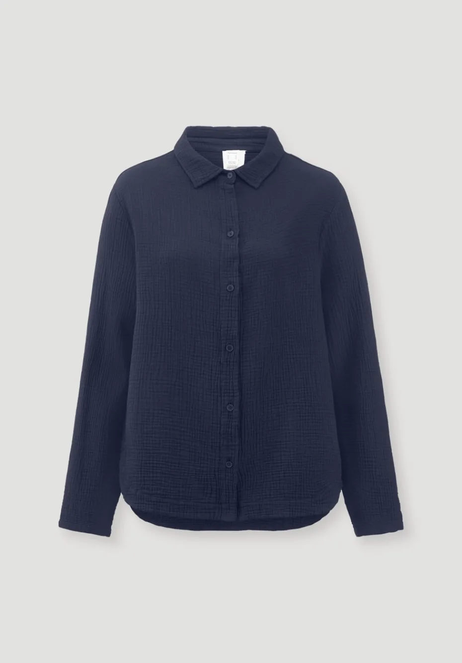 hessnatur Musselin Hemd Oversize PURE COMFORT aus reiner Bio-Baumwolle von dunkelblau Hot
