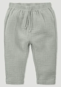 hessnatur Musselin Hose aus reiner Bio-Baumwolle von nebelgrau Clearance