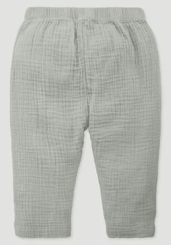 hessnatur Musselin Hose aus reiner Bio-Baumwolle von nebelgrau Clearance