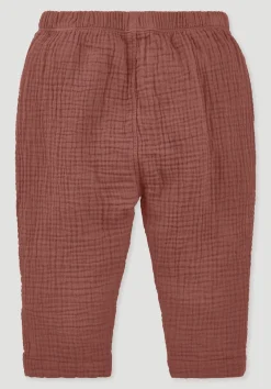 hessnatur Musselin Hose aus reiner Bio-Baumwolle von mahagoni Hot