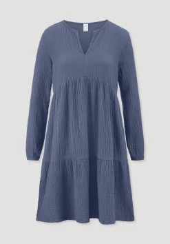 hessnatur Musselin Nachthemd Relaxed PURE COMFORT aus reiner Bio-Baumwolle von indigo blau Online