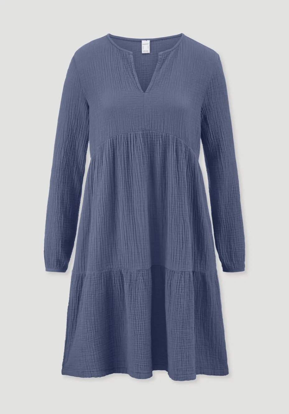 hessnatur Musselin Nachthemd Relaxed PURE COMFORT aus reiner Bio-Baumwolle von indigo blau Online