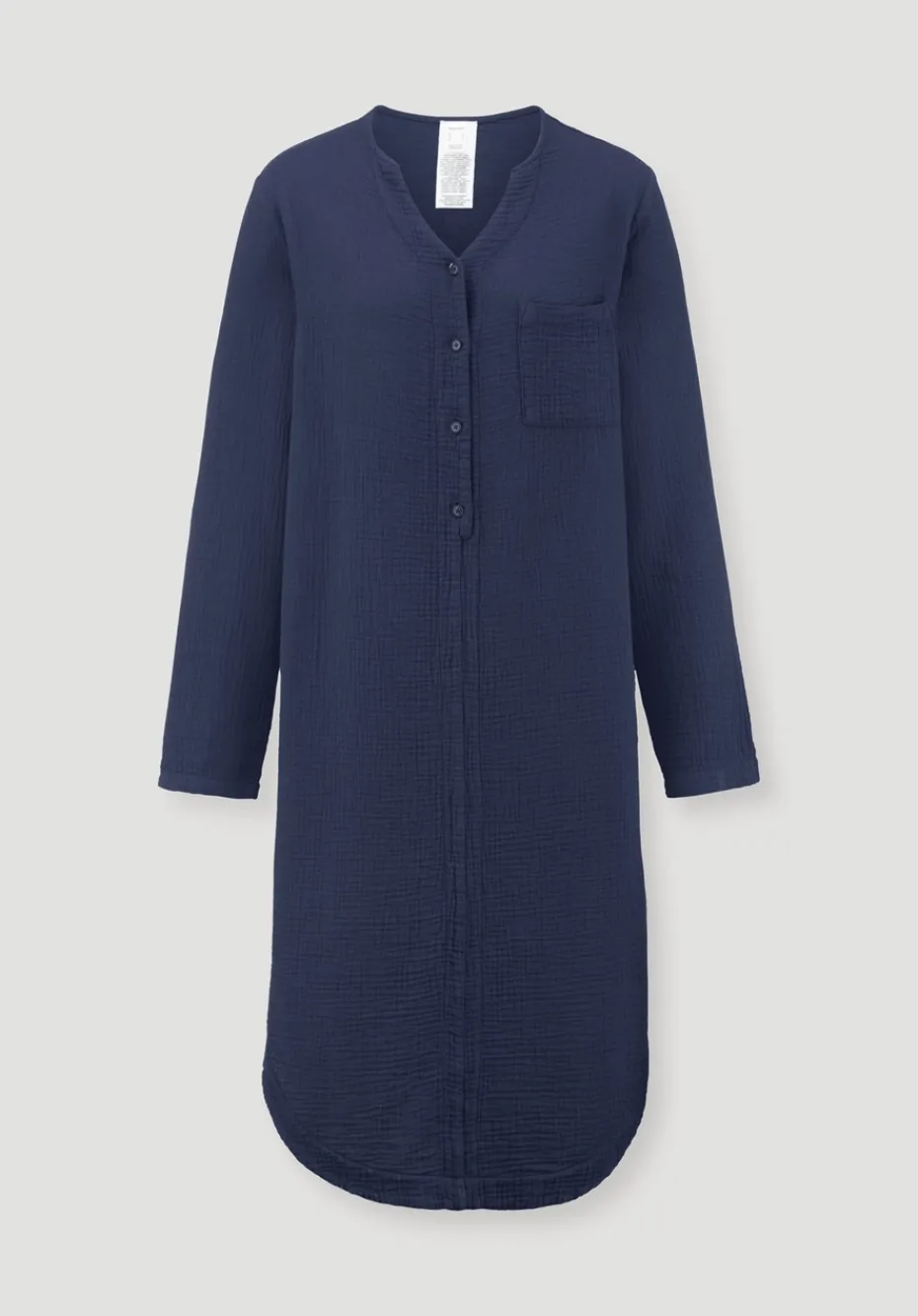 hessnatur Musselin Nachthemd Relaxed PURE COMFORT aus reiner Bio Baumwolle von dunkelblau Sale
