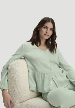 hessnatur Musselin Pyjamabluse PURE COMFORT aus reiner Bio-Baumwolle von liliengrün