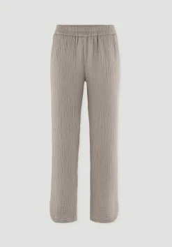 hessnatur Musselin Schlafhose Regular PURE COMFORT aus reiner Bio-Baumwolle von mandelbraun Sale