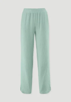 hessnatur Musselin Schlafhose Regular PURE COMFORT aus reiner Bio-Baumwolle von jadegrün Sale