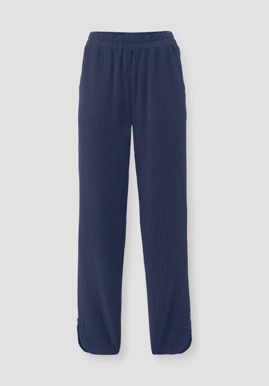 hessnatur Musselin Schlafhose Regular PURE COMFORT aus reiner Bio-Baumwolle von dunkelblau Clearance