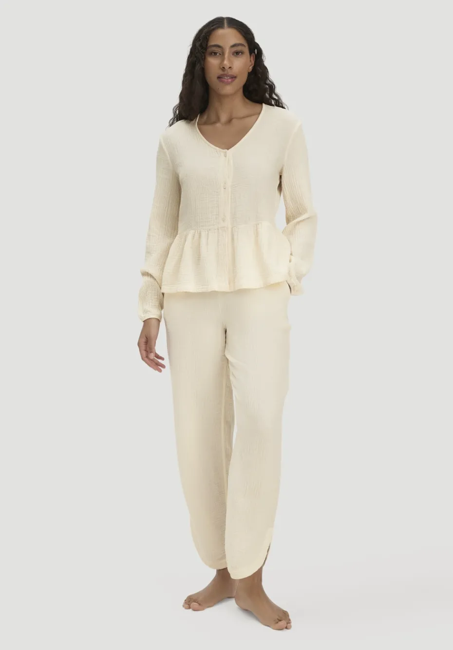 hessnatur Musselin Schlafhose Regular PURE COMFORT aus reiner Bio-Baumwolle von natur Outlet