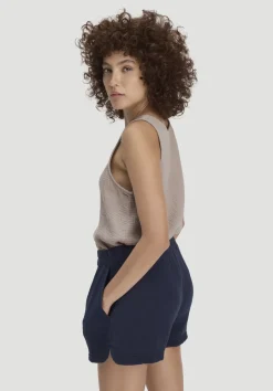 hessnatur Musselin Schlafshorts PURE COMFORT aus reiner Bio-Baumwolle von dunkelblau New